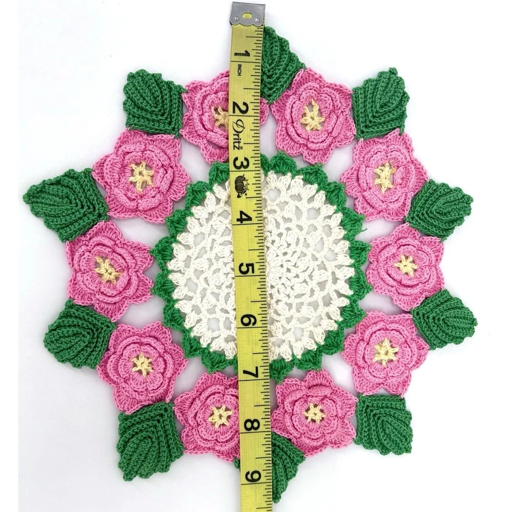 Vintage Handmade Crochet Doily 9